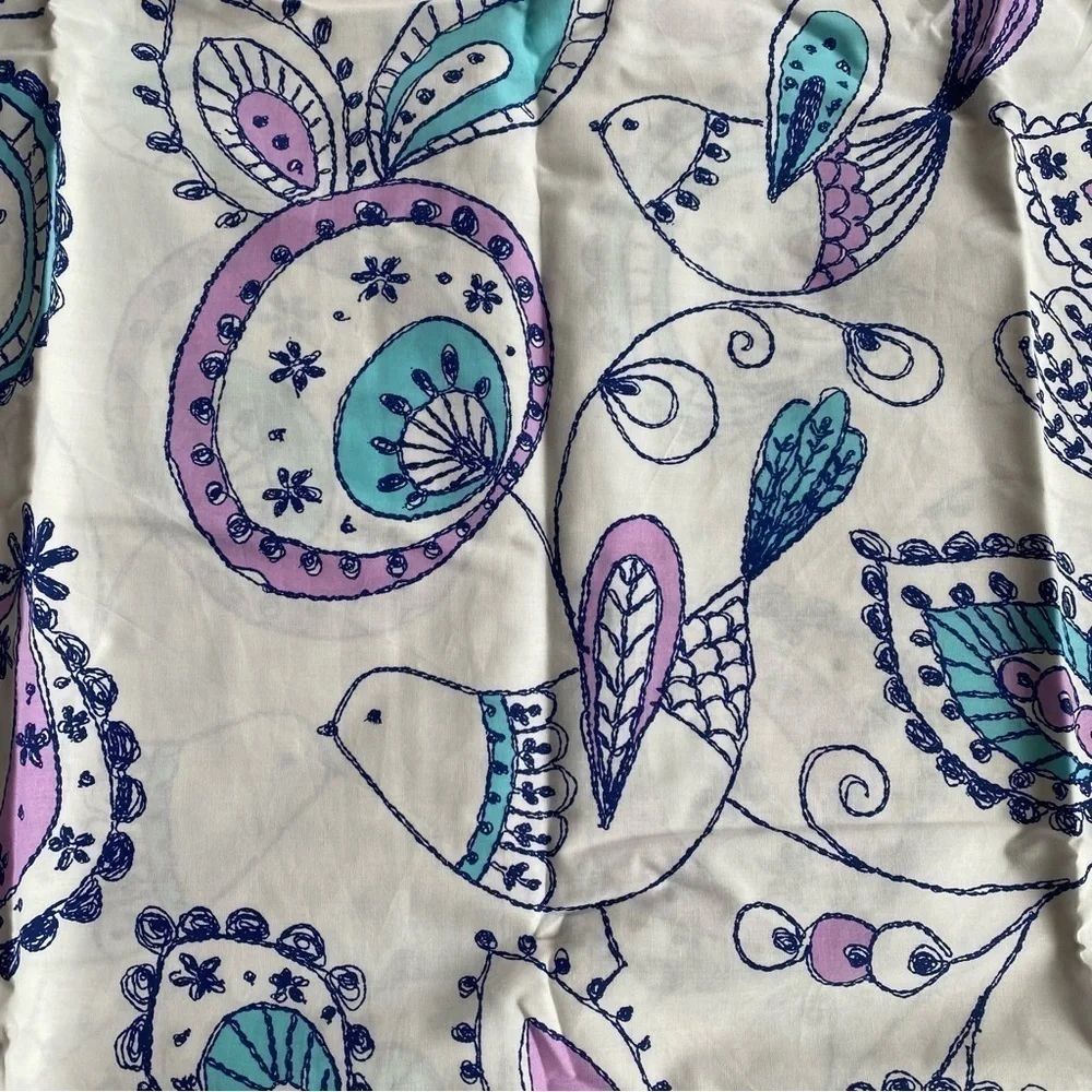 NEW Henny Bird Duvet Comforter Cover Purple Teal TWIN The Company Store Kids